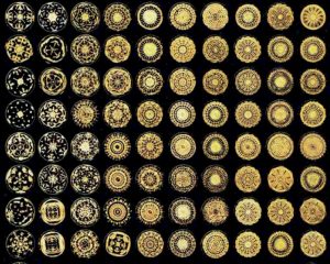 Large range of different frequencies shown visually through the science of Cymatics. 